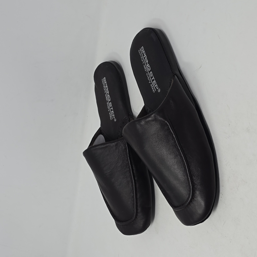 Spring Step Nigel Leather  Brown Slippers